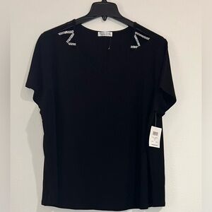 89th Madison Women’s Lightweight Blouse, Size 3X, Black NWT